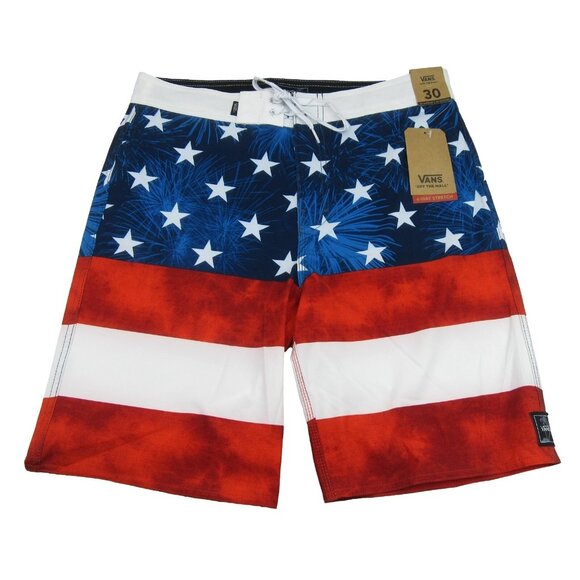Vans Other - Vans Era USA American Flag Boardshort Swim Trunks Men's Size 30 NEW